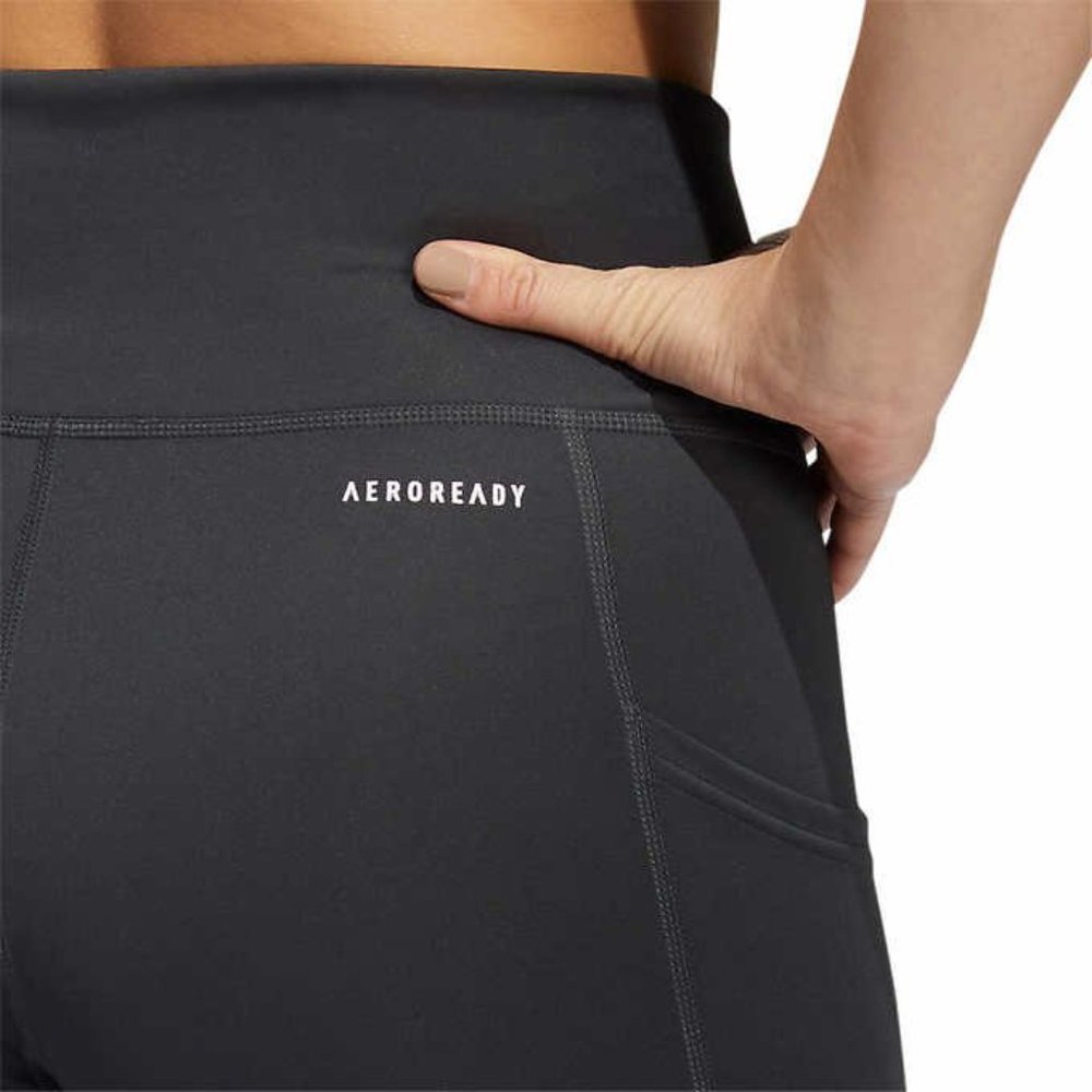 Adidas Women Ladies' 3-Stripe Tight with Mesh in Gray - Picture 5 of 10